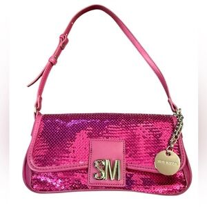 Viral Steve Madden Genevieve Sequin Shoulder Bag in Hot Pink